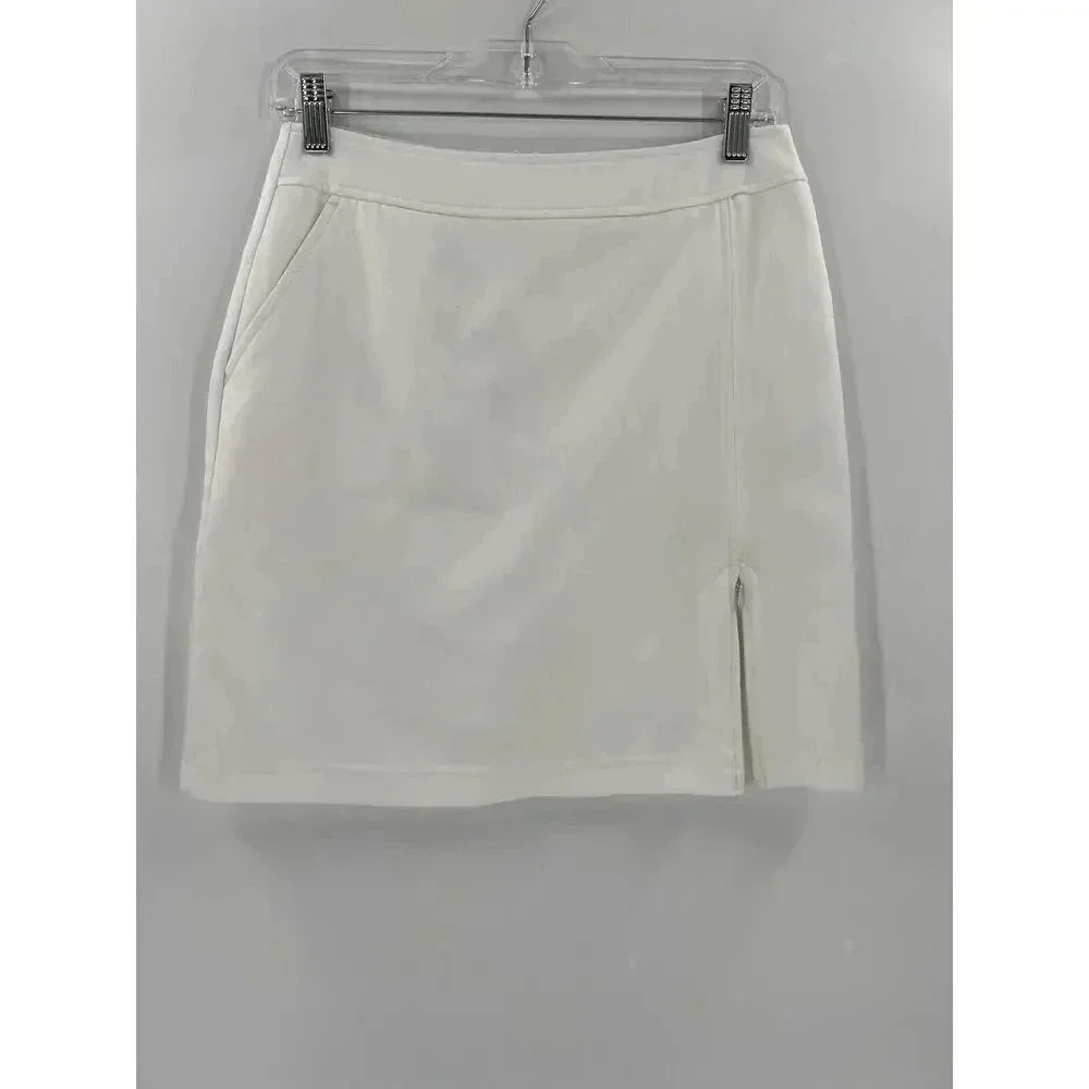 Tail Womens White Golf / Tennis Back Zipper Skort Skirt Size 2 Excellent UC